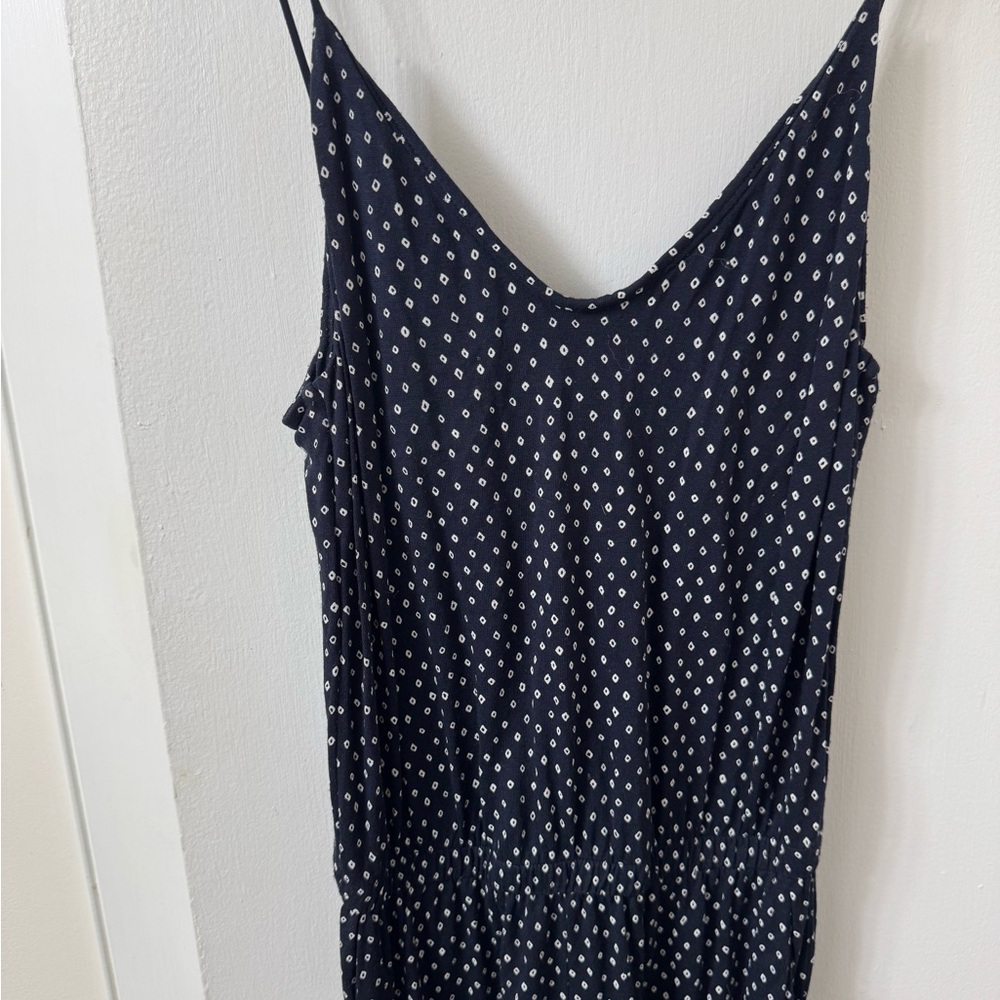 Navy Polka Dot Sleeveless Jumpsuit